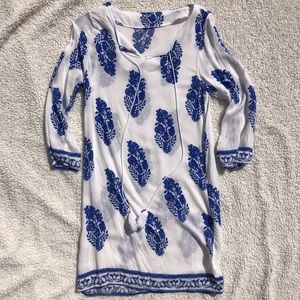 Blue and White Coverup